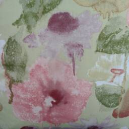 Pear Green & Coral Pillow Cover, Floral Cushion Cover - thumbnail 2
