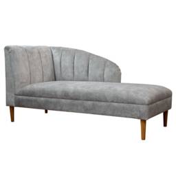 Handmade Seashell Chaise Longue Daybed Grey Marble Velvet Extra Large Lounger, British Made - thumbnail 2