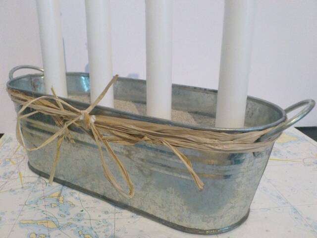 Zinc Tub With Candles - image 1