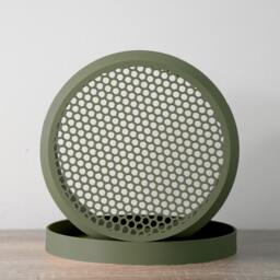 "Bubbly Planter With Drainage & Saucer in Army Green, Unique 3D-Printed Plant Pot, Small To Large Sizes 4"" 5"" 6"" 7"" 8" - thumbnail 3