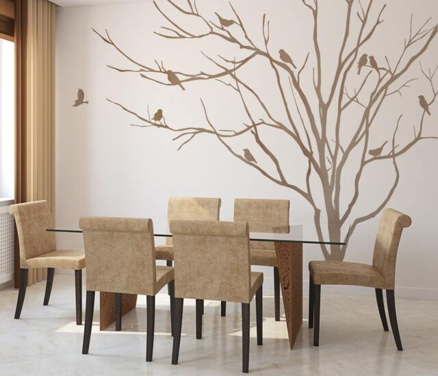 Vinyl Art Realistic Winter Tree Branch Stick On Wall Sticker Decals Home Decor By Decalisland -Winter Decal Sd 051 - image 1