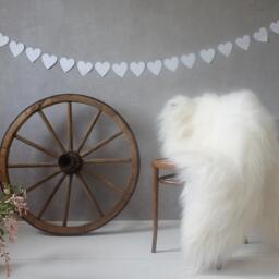 Giant White Icelandic Sheepskin Rug, Genuine Leather Throw - 52x32 - thumbnail 2