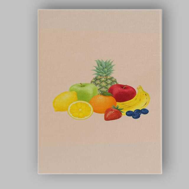 Minimalist Mixed Fresh Fruit Still Life Illustration Canvas Wall Art Print Decor Picture Ready To Hang - image 1