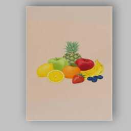 Minimalist Mixed Fresh Fruit Still Life Illustration Canvas Wall Art Print Decor Picture Ready To Hang