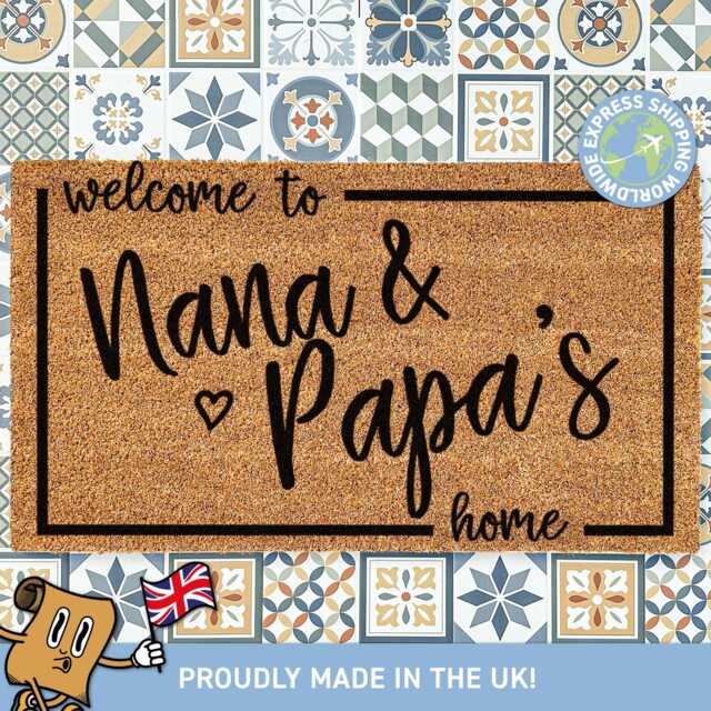 Welcome To Nana & Papa's Home, Door Mat Custom, Gift, Grandparents Gifts, Doormat Christmas, Personalized Gift For - image 1