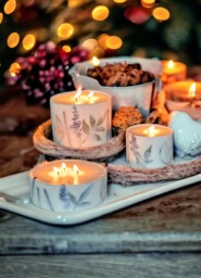 xl Large 3 Wick Scented Candle, Botanical Candle, Candle Gift Set, Housewarming Gift, Long Lasting Candle, Gift For Her, Birthday Set, Vegan - thumbnail 1