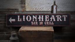 Custom Bar Sign, Directional & Grill Decor, Wall Decor - Rustic Hand Made Distressed Wood Decoration - thumbnail 1