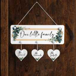 Personalised Our Family Plague Sign Wall Art Hearts Housewarming Gift - thumbnail 3