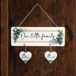 Personalised Our Family Plague Sign Wall Art Hearts Housewarming Gift - thumbnail 2