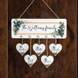 Personalised Our Family Plague Sign Wall Art Hearts Housewarming Gift - thumbnail 4