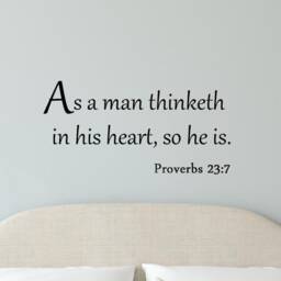 Vwaq As A Man Thinketh in His Heart So He Is Proverbs 237 Wall Decal Quote Bible Religious Scripture Christian Art Sticker - thumbnail 1
