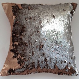 Mermaid Reversible Pillow, Peach Pillow Cover, Silver Throw Decorative Peach, Matte - thumbnail 3