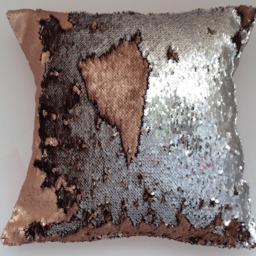 Mermaid Reversible Pillow, Peach Pillow Cover, Silver Throw Decorative Peach, Matte - thumbnail 2