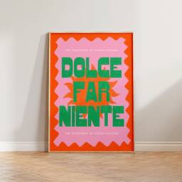 Bedroom Wall Art Prints, Italian Decor, Dolce Far Niente Print, Travel Colourful Art, Italy Poster, Summer Prints - thumbnail 1