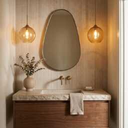 Oval Unlacquered Brass Mirror - Vanity Bathroom Wall - thumbnail 2