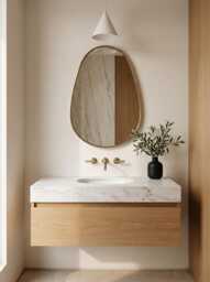 Oval Unlacquered Brass Mirror - Vanity Bathroom Wall