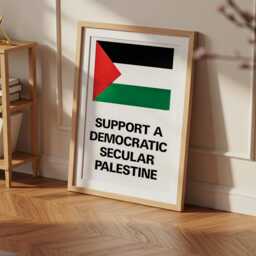 Support A Democratic Secular Palestine Poster - Palestinian Flag Print Pro-Palestine Wall Art 23 Sizes - thumbnail 3