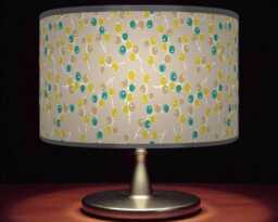 Berry Print Drum Lampshade - Beige Latte Teal Green Pendant Light Handmade Botanical Ceiling Shade For Modern Rustic Decor