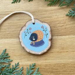 Christmas Decorations, Tree Decorations With Animal Portraits, Wooden Pendants - thumbnail 3