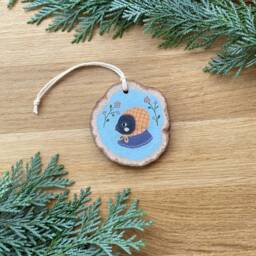 Christmas Decorations, Tree Decorations With Animal Portraits, Wooden Pendants - thumbnail 2