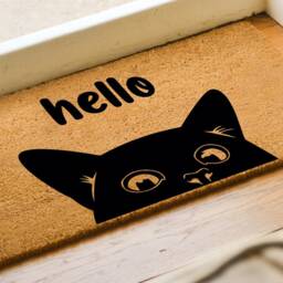 Hello Cat Welcome Doormat - Animal Lovers Lover For Pet Custom Coir Mat Home Decor Gift Ideas - thumbnail 2