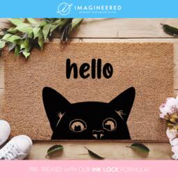 Hello Cat Welcome Doormat - Animal Lovers Lover For Pet Custom Coir Mat Home Decor Gift Ideas - thumbnail 1