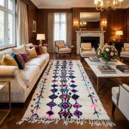 Vibrant Azilal Rug Colorful Berber Moroccan Wool Carpet - thumbnail 1