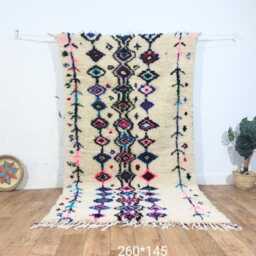 Vibrant Azilal Rug Colorful Berber Moroccan Wool Carpet - thumbnail 2