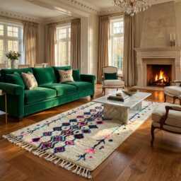 Vibrant Azilal Rug Colorful Berber Moroccan Wool Carpet - thumbnail 3