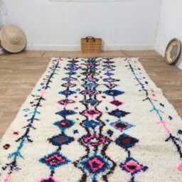 Vibrant Azilal Rug Colorful Berber Moroccan Wool Carpet - thumbnail 4