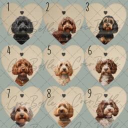 Personalised Cockapoo Wooden Heart Bauble, Any Colour Puppy Rustic Neutral Cavapoo Wood Doodle Digital Name Dog Pet Gift Ideas Lover Owner - thumbnail 2
