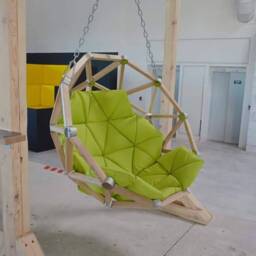 Geodesic Dome Semisphere Swing Chair Connected With Ceiling, Trees Or Putted On The Floor, Ground - Garden Outdoor Space Swinging Chair - thumbnail 2