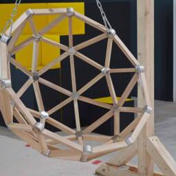 Geodesic Dome Semisphere Swing Chair Connected With Ceiling, Trees Or Putted On The Floor, Ground - Garden Outdoor Space Swinging Chair - thumbnail 4