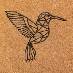 Geometric Humming Bird - Wall Art Hanging Decoration Home Decor Black Printinghive - thumbnail 3