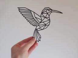 Geometric Humming Bird - Wall Art Hanging Decoration Home Decor Black Printinghive - thumbnail 1