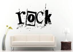 Rock Music Genre O Letter in Frame Graffiti Unique Abstract Style Wall Decal Vinyl Sticker Mural Room Decor L923 - thumbnail 1