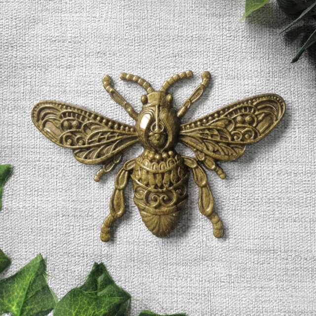 Dark Gold Bee Wall Hanging, Insect Art, Honey Decor, Unusual Gift, Gallery Entomology Decor - image 1