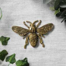 Dark Gold Bee Wall Hanging, Insect Art, Honey Decor, Unusual Gift, Gallery Entomology Decor - thumbnail 4