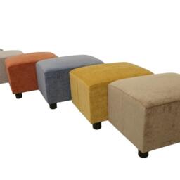 Small Chenille Velvet Footstool Classic Foot Rest , Choice Of Leg Colors - thumbnail 2