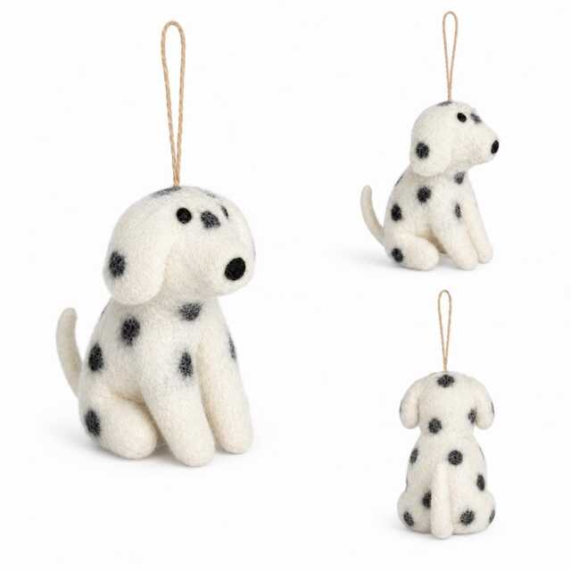 Felt Dalmatian Ornament, Christmas Decoration, Tree Hanging Fair Trade Ornament - image 1