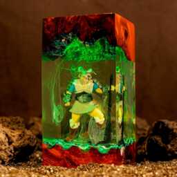 Raider E-D.3N Ring Resin Lamp, Nightreign Diorama Night Light, Dark Fantasy Epoxy Wood Handmade Gamer Room Decor - thumbnail 4