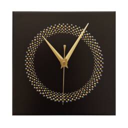 Hand Painted Black Square Wall Clock Non-Ticking/Sweeping Hands - 20cm - thumbnail 2