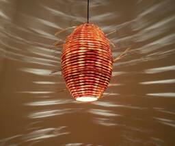 Rattan Cocoon Pendant Light, Rustic Farmhouse Chandelier