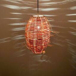 Rattan Cocoon Pendant Light, Rustic Farmhouse Chandelier - thumbnail 2