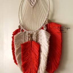 Macrame Feather Dreamcatcher Woven Wall Art Tapestry - thumbnail 3