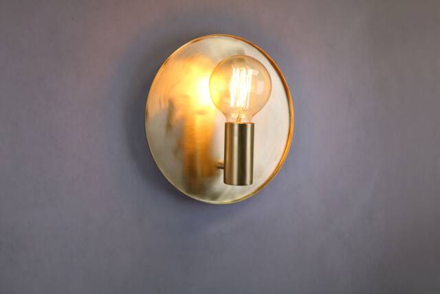 Brass Wall Plate Lighting , Round Wall Lamp Globe Lamp Vanity Light Fixture, Sconce, Lamp, Lights - image 1