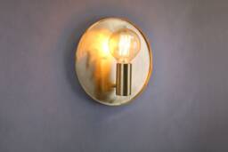 Brass Wall Plate Lighting , Round Wall Lamp Globe Lamp Vanity Light Fixture, Sconce, Lamp, Lights - thumbnail 1