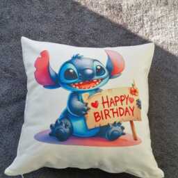 Happy Birthday Stitch Cushion Personalised 16 - thumbnail 3
