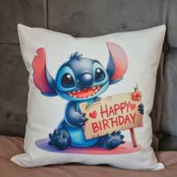 Happy Birthday Stitch Cushion Personalised 16 - thumbnail 2