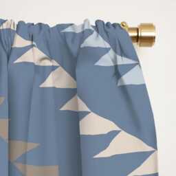 Blackout Window Curtains, Southwestern Geometric, Denim Blue Beige, One Piece Panel, Boho Rustic Cabin Decor, Desert Vibes - thumbnail 2